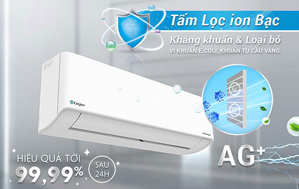 Máy lạnh Casper Inverter 1 HP HC-09IA32 - Làm sạch không khí với Tấm Lọc ion Bạc Ag 